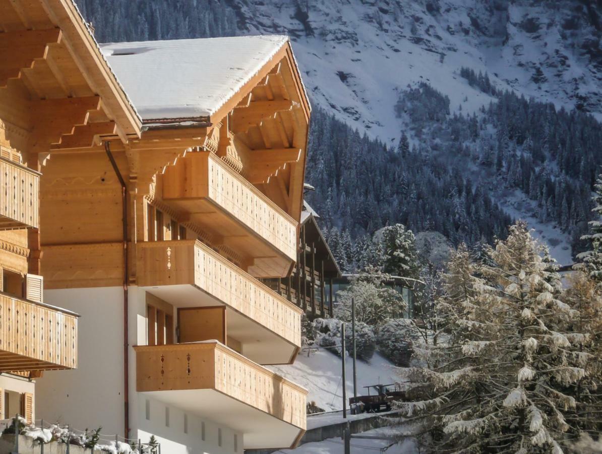 Holiday flat #1, Chalet Aberot, Wengen, Switzerland Buitenkant foto