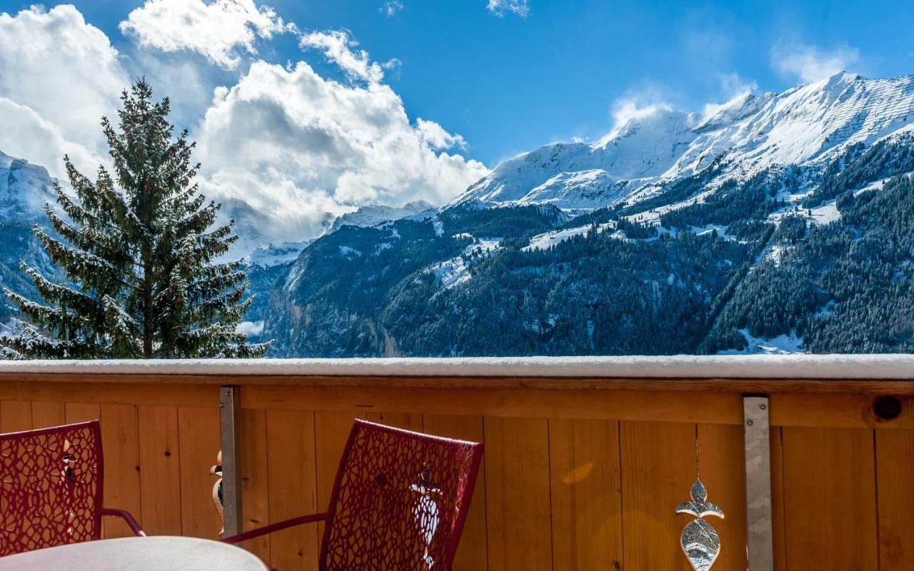 Holiday flat #1, Chalet Aberot, Wengen, Switzerland Buitenkant foto